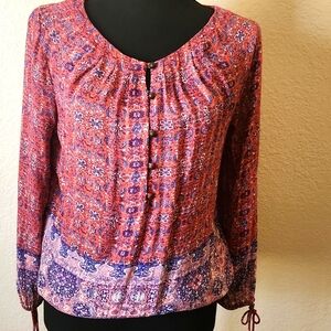 Women's Lucky brand Blouse Size Small Red Blue